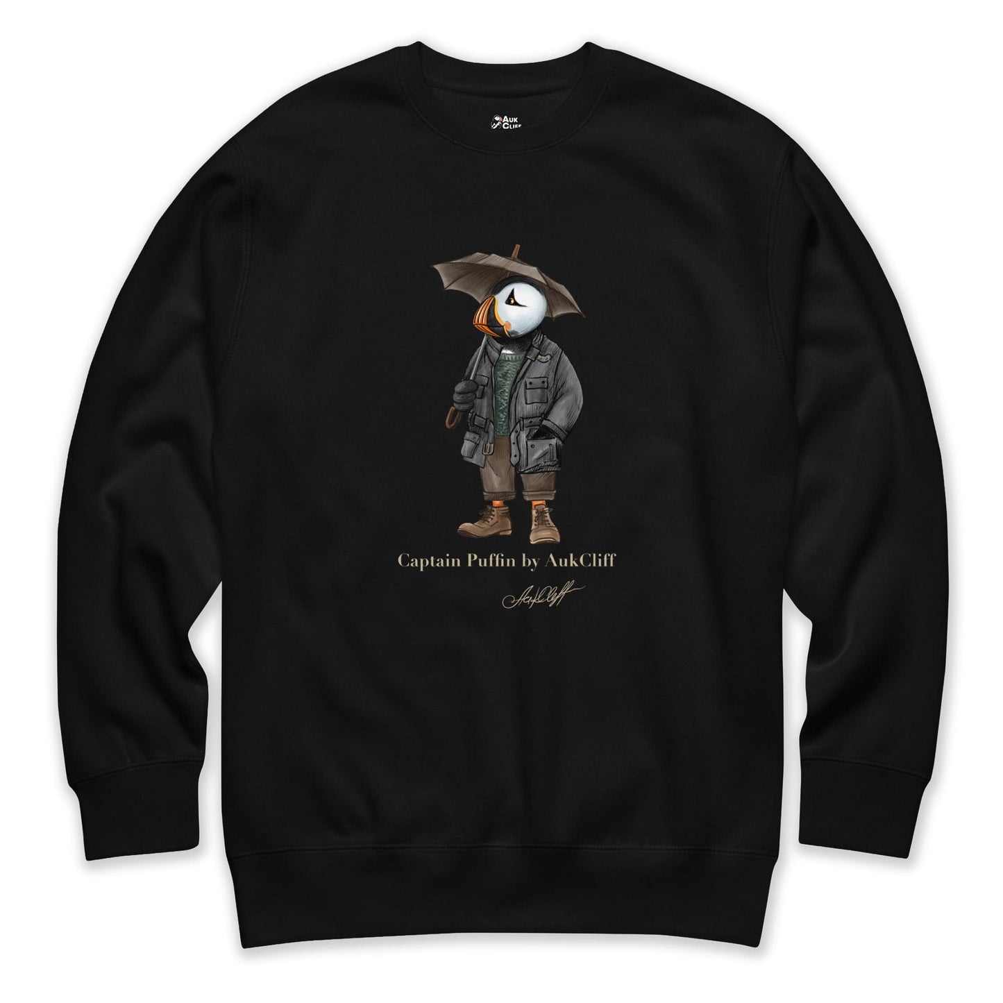 AukCliff® Captain Puffin Sweatshirt Black / S Captain Puffin™ “Waxed Trail Rover” Sweatshirt