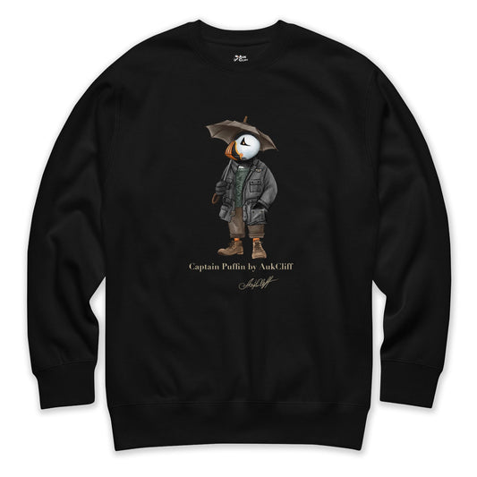AukCliff® Captain Puffin Sweatshirt Black / S Captain Puffin™ “Waxed Trail Rover” Sweatshirt