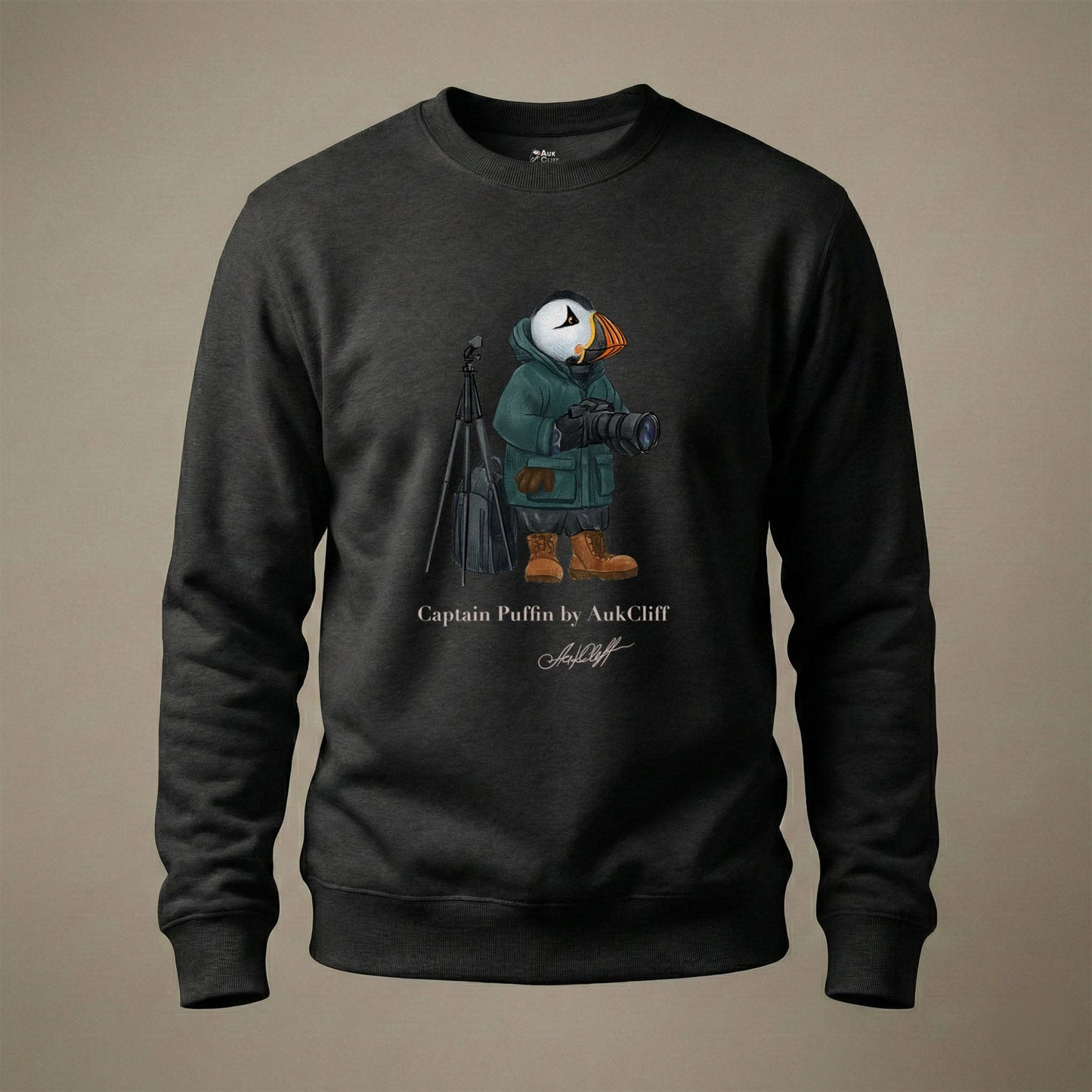 AukCliff Captain Puffin Sweatshirt Black / S Captain Puffin™ Wildlife Photographer Sweatshirt