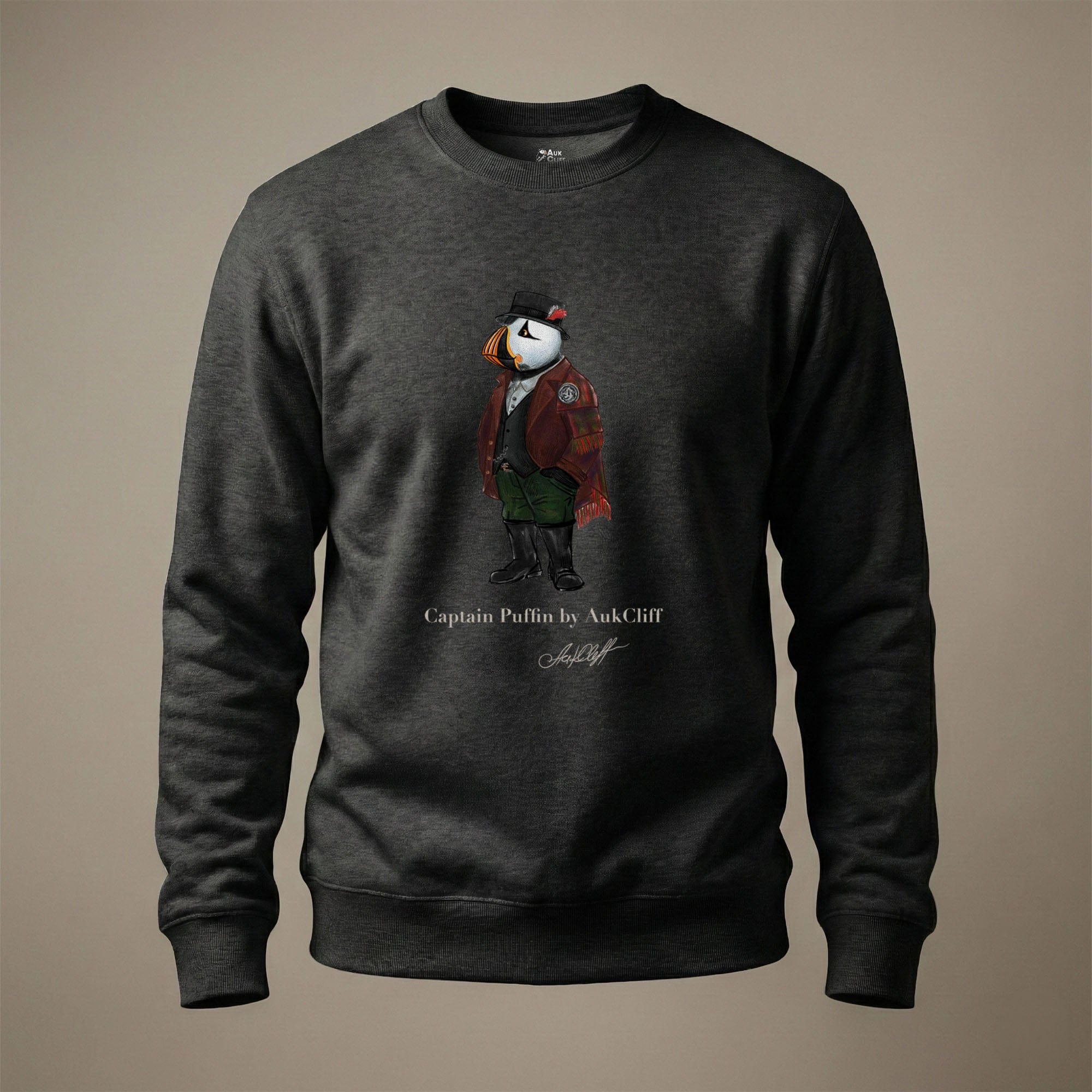 AukCliff® Captain Puffin Sweatshirt Captain Puffin™ Welsh Heritage Sweatshirt