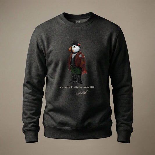 AukCliff® Captain Puffin Sweatshirt Captain Puffin™ Welsh Heritage Sweatshirt