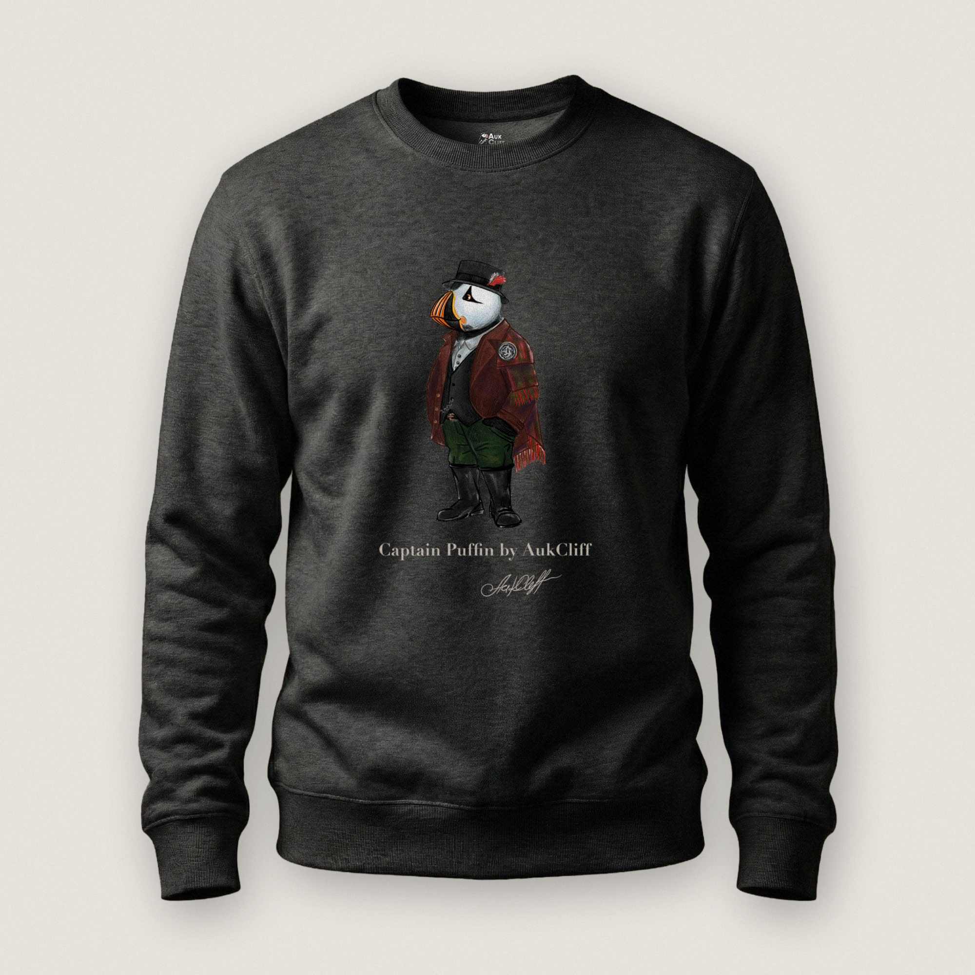 AukCliff® Captain Puffin Sweatshirt Captain Puffin™ Welsh Heritage Sweatshirt