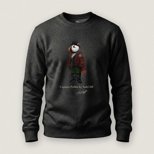 AukCliff® Captain Puffin Sweatshirt Captain Puffin™ Welsh Heritage Sweatshirt