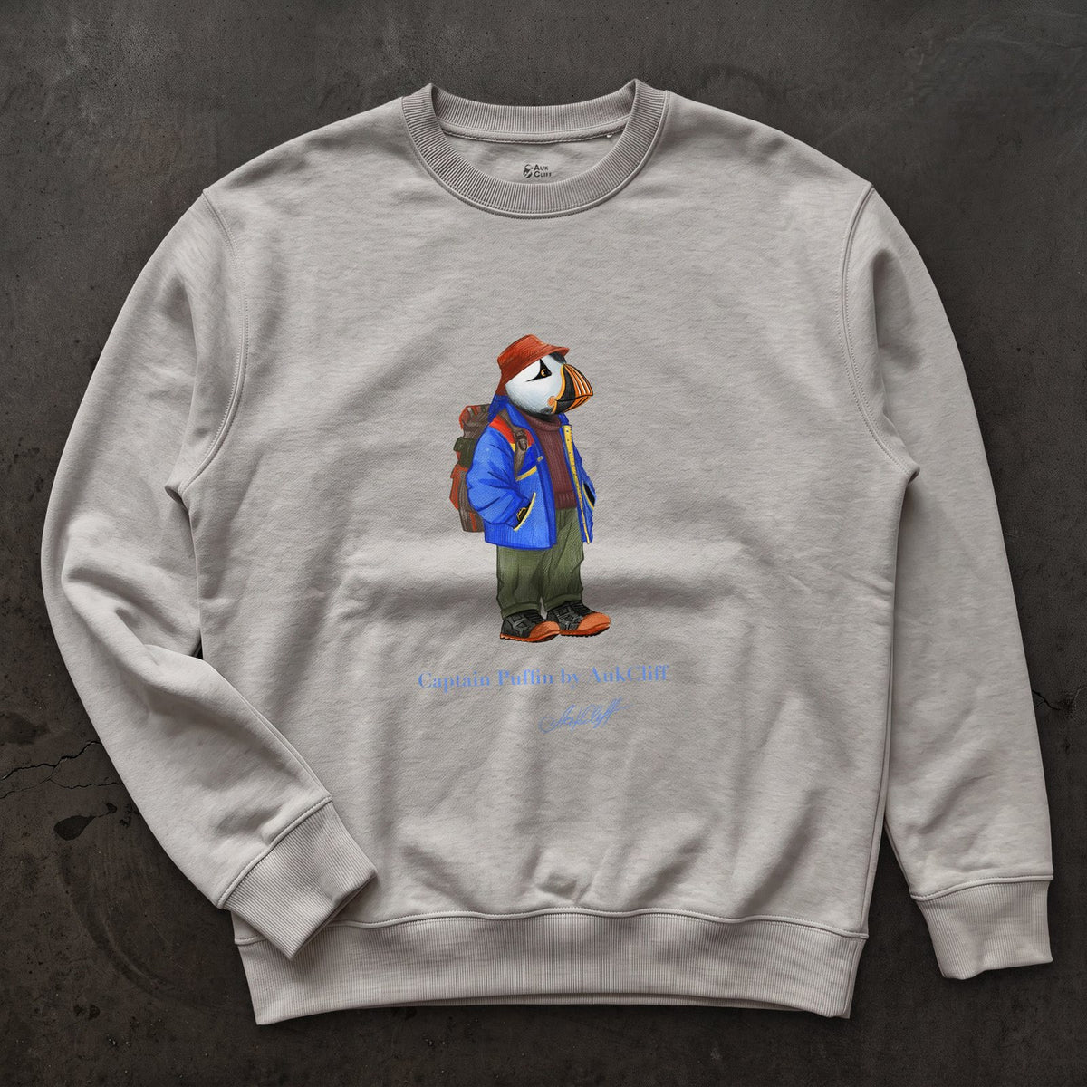 AukCliff Captain Puffin Sweatshirt Carbon Grey / S Captain Puffin™ 90’s Outdoor Style Sweatshirt