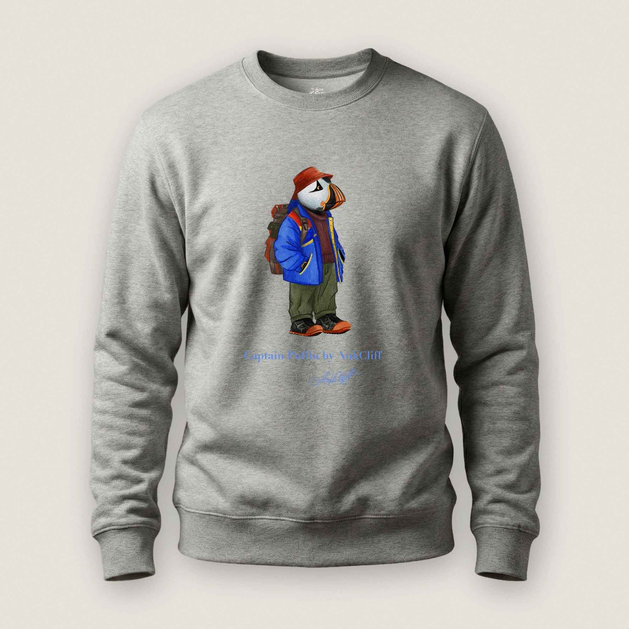 AukCliff Captain Puffin Sweatshirt Carbon Grey / S Captain Puffin™ 90’s Outdoor Style Sweatshirt
