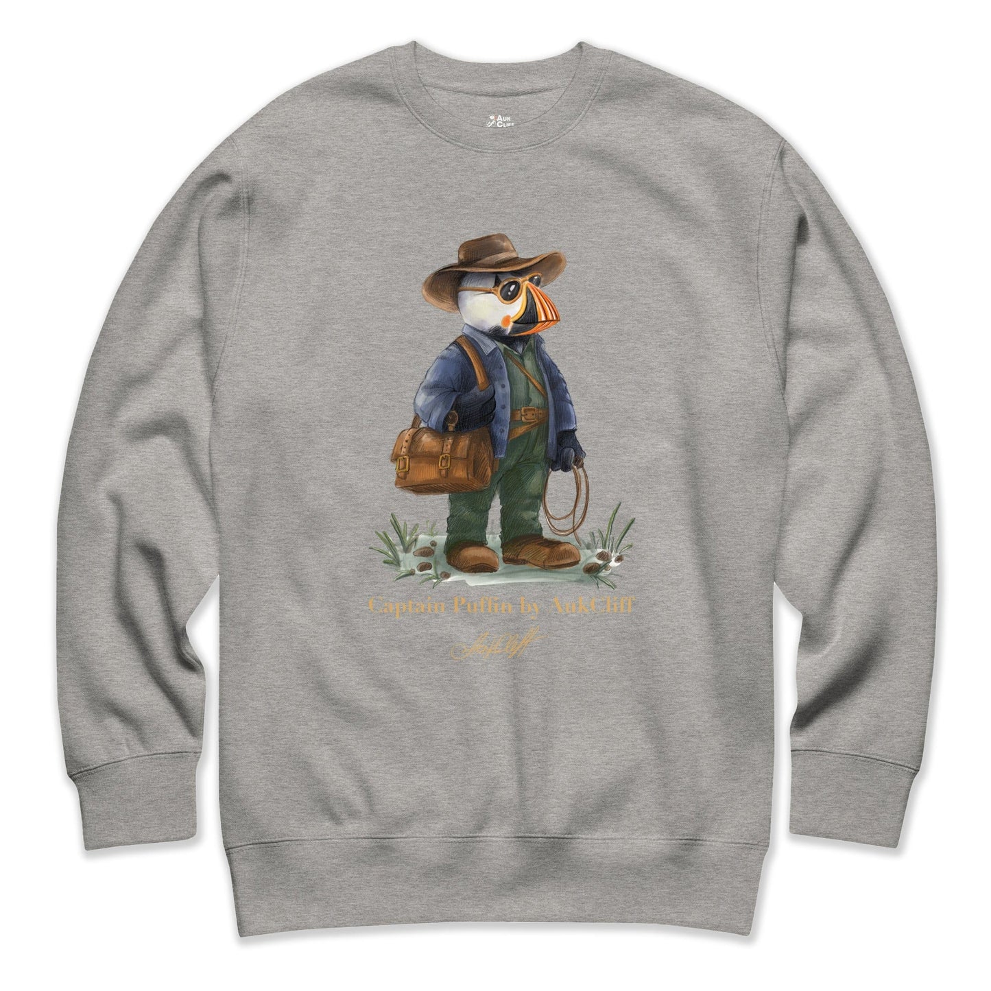 AukCliff Captain Puffin Sweatshirt Carbon Grey / S Captain Puffin™ Adventure Archaeologist Sweatshirt