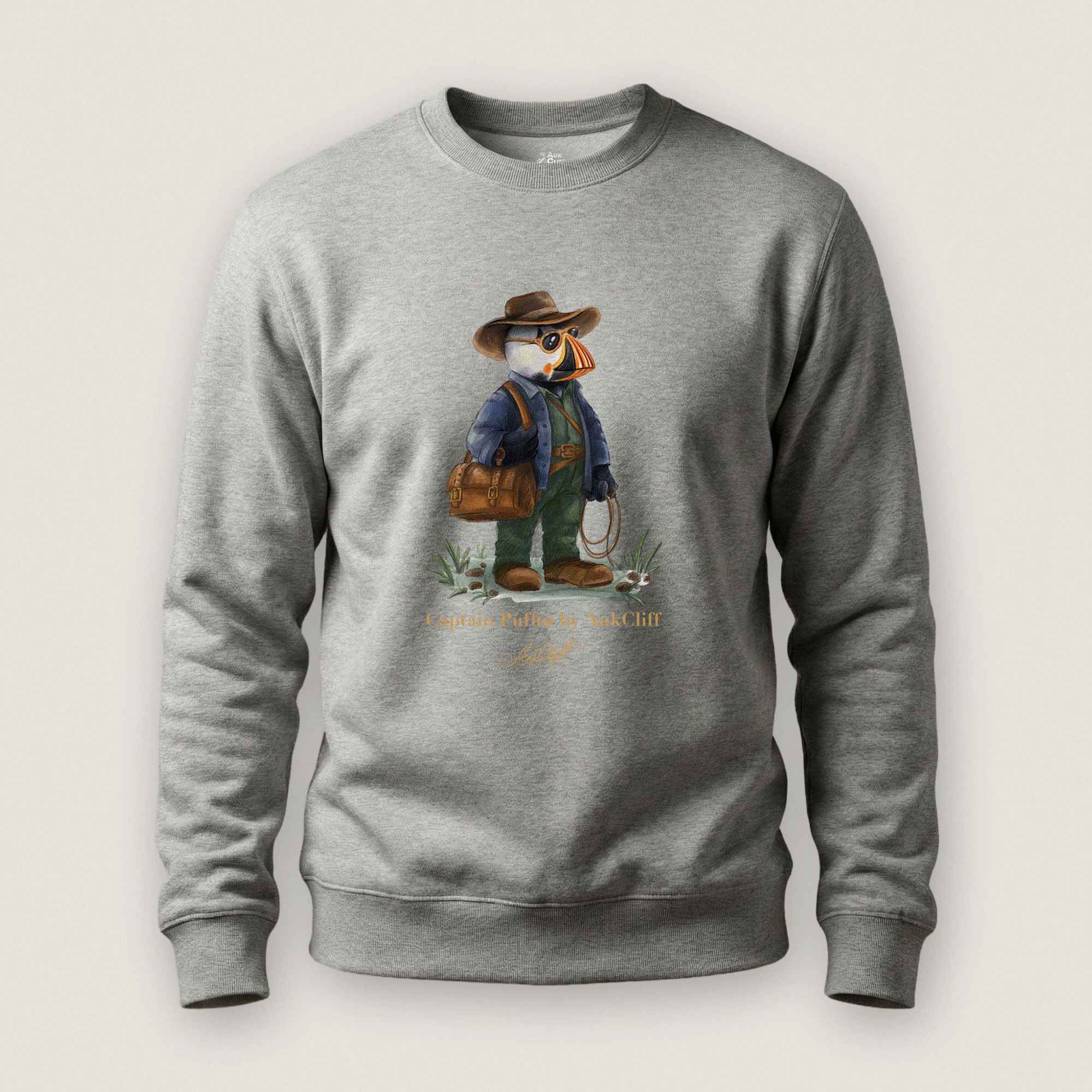 AukCliff Captain Puffin Sweatshirt Carbon Grey / S Captain Puffin™ Adventure Archaeologist Sweatshirt