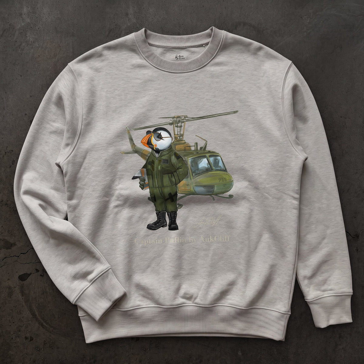 AukCliff® Captain Puffin Sweatshirt Carbon Grey / S Captain Puffin™ Airborne Sweatshirt