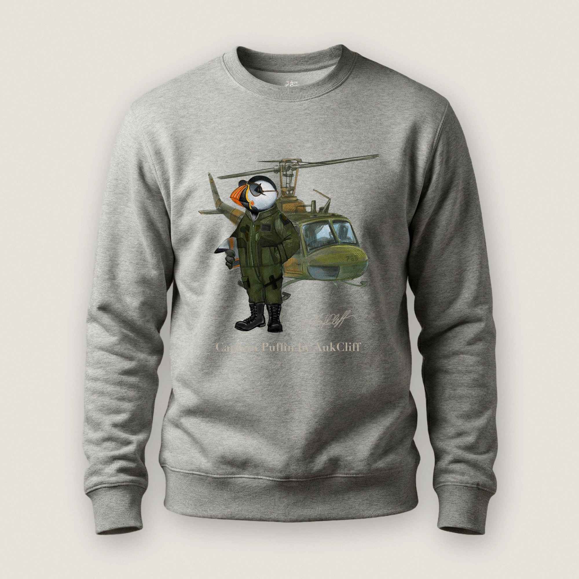 AukCliff® Captain Puffin Sweatshirt Carbon Grey / S Captain Puffin™ Airborne Sweatshirt
