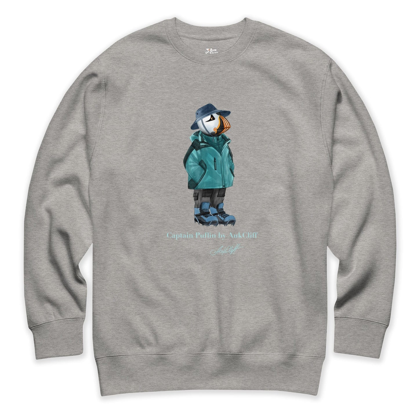 AukCliff® Captain Puffin Sweatshirt Carbon Grey / S Captain Puffin “Alpine Wayfarer” Sweatshirt