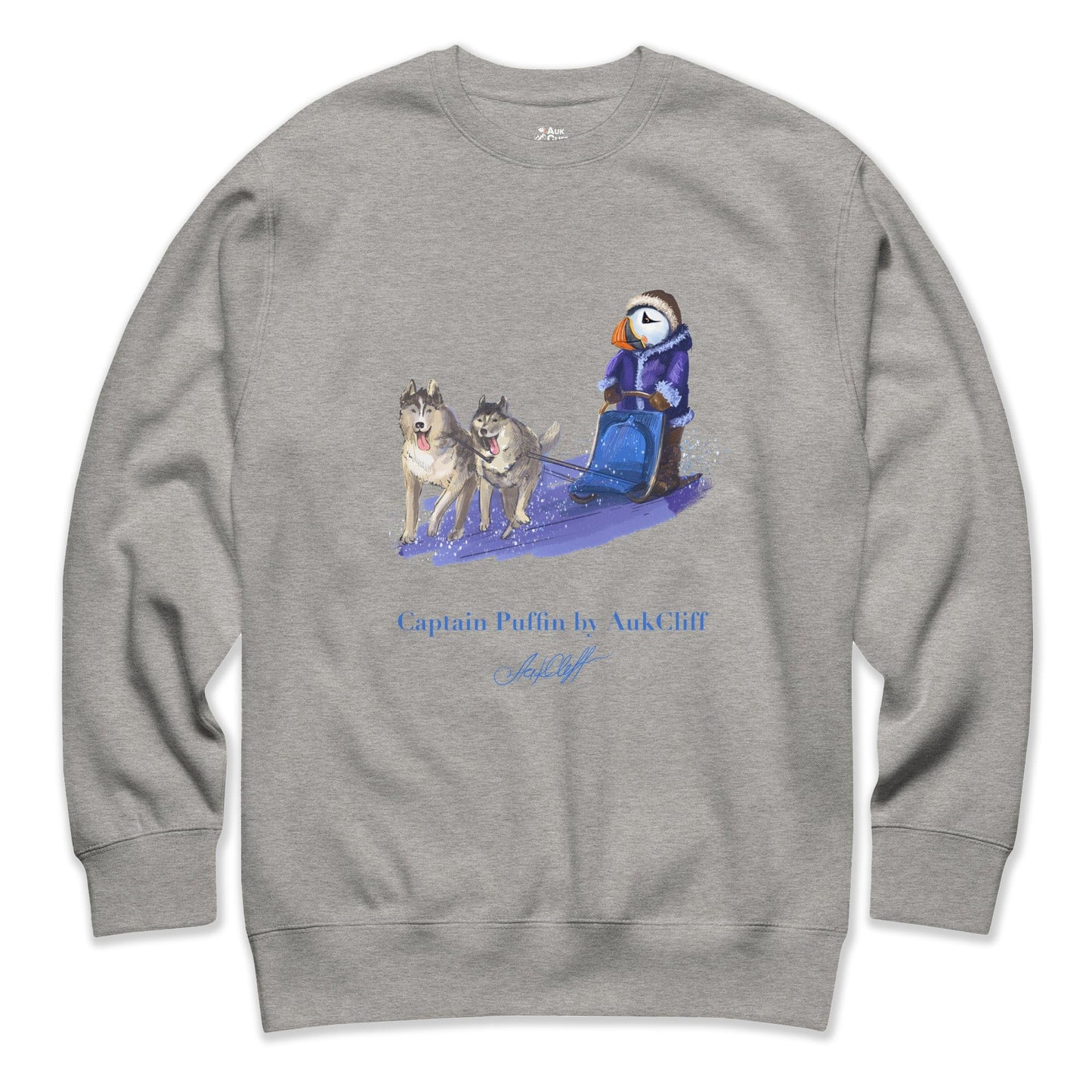 AukCliff Captain Puffin Sweatshirt Carbon Grey / S Captain Puffin™ Arctic Dog Sledder Sweatshirt
