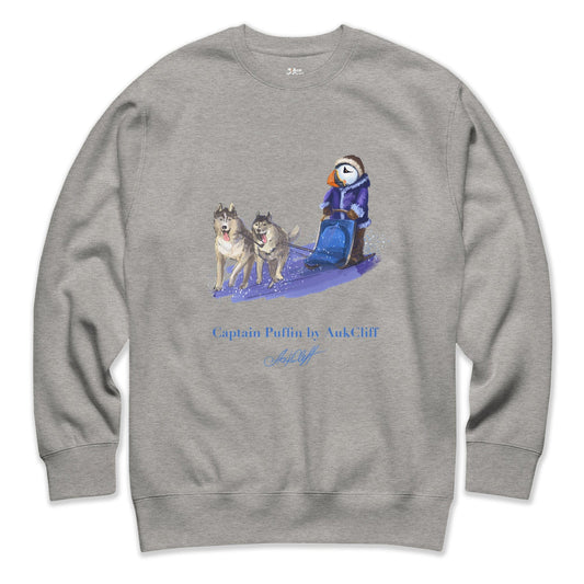 AukCliff Captain Puffin Sweatshirt Carbon Grey / S Captain Puffin™ Arctic Dog Sledder Sweatshirt
