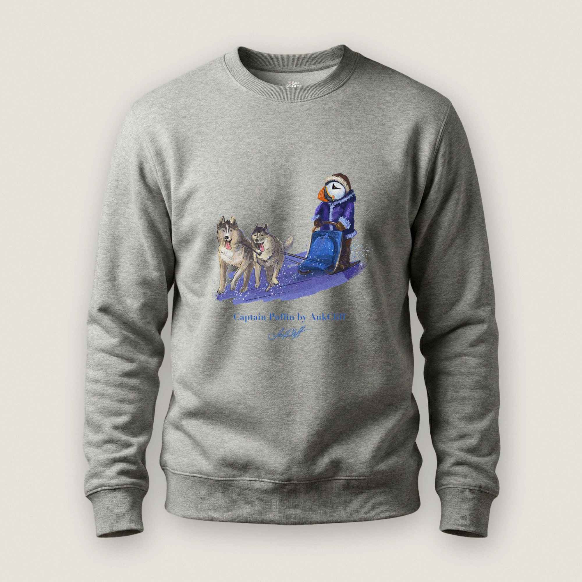 AukCliff Captain Puffin Sweatshirt Carbon Grey / S Captain Puffin™ Arctic Dog Sledder Sweatshirt