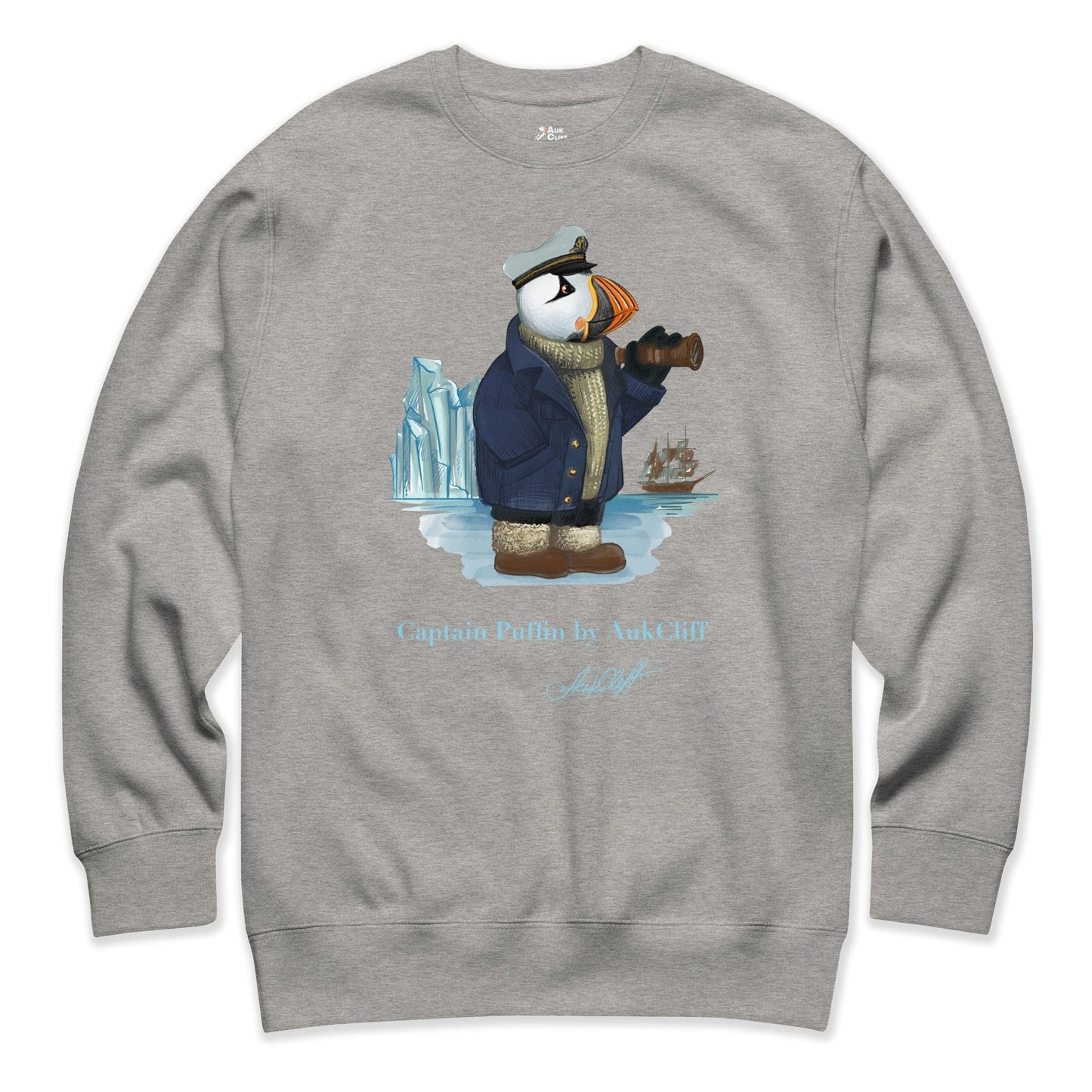 AukCliff Captain Puffin Sweatshirt Carbon Grey / S Captain Puffin™ Arctic Sailor Sweatshirt