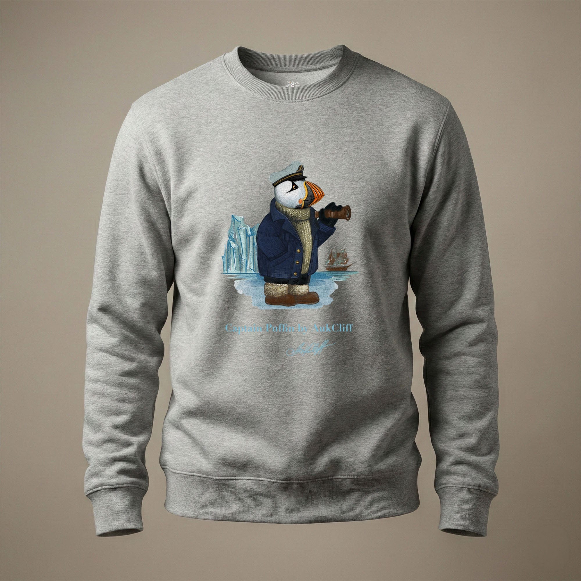 AukCliff Captain Puffin Sweatshirt Carbon Grey / S Captain Puffin™ Arctic Sailor Sweatshirt