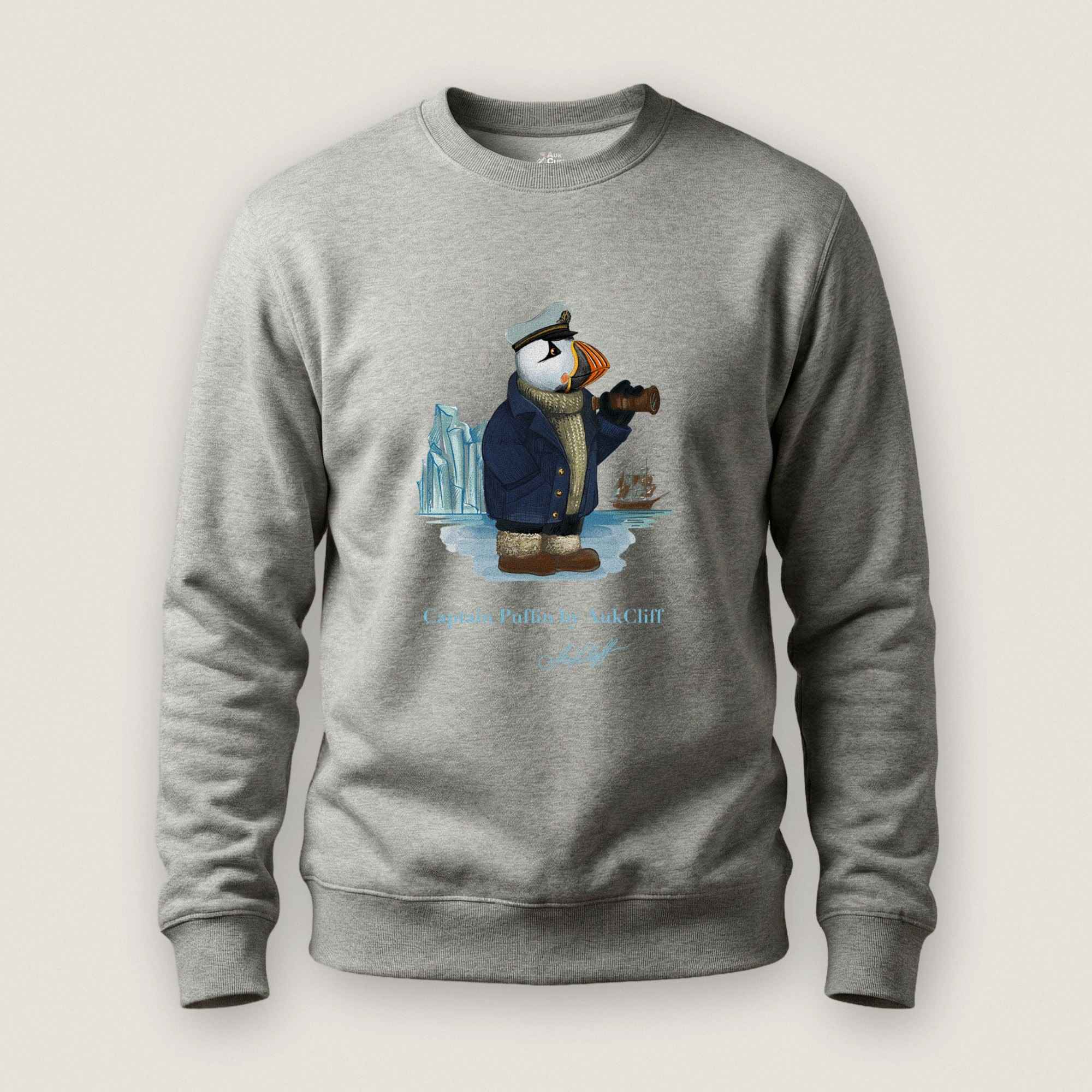 AukCliff Captain Puffin Sweatshirt Carbon Grey / S Captain Puffin™ Arctic Sailor Sweatshirt