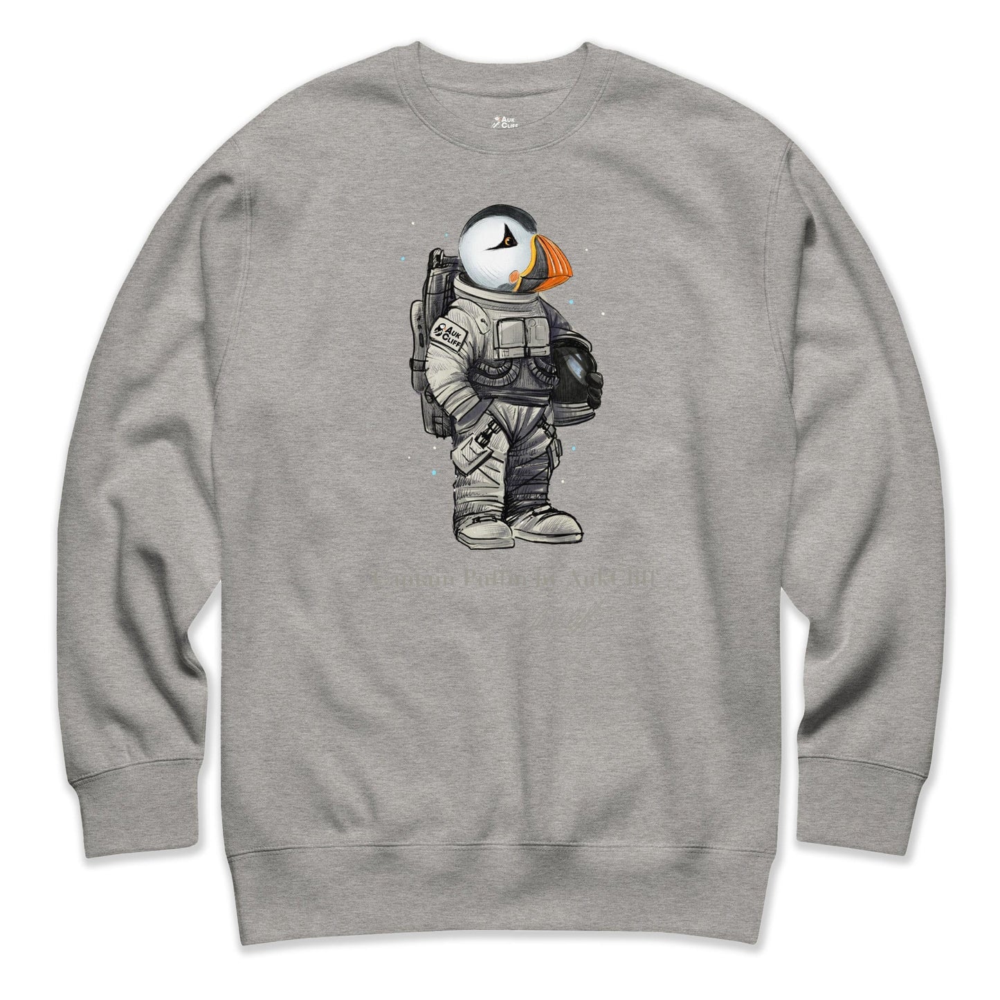 AukCliff Captain Puffin Sweatshirt Carbon Grey / S Captain Puffin™ Astronaut Sweatshirt