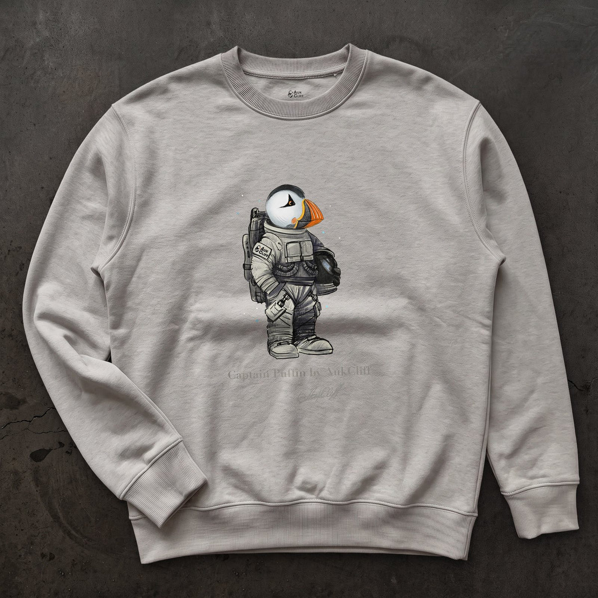 AukCliff Captain Puffin Sweatshirt Carbon Grey / S Captain Puffin™ Astronaut Sweatshirt