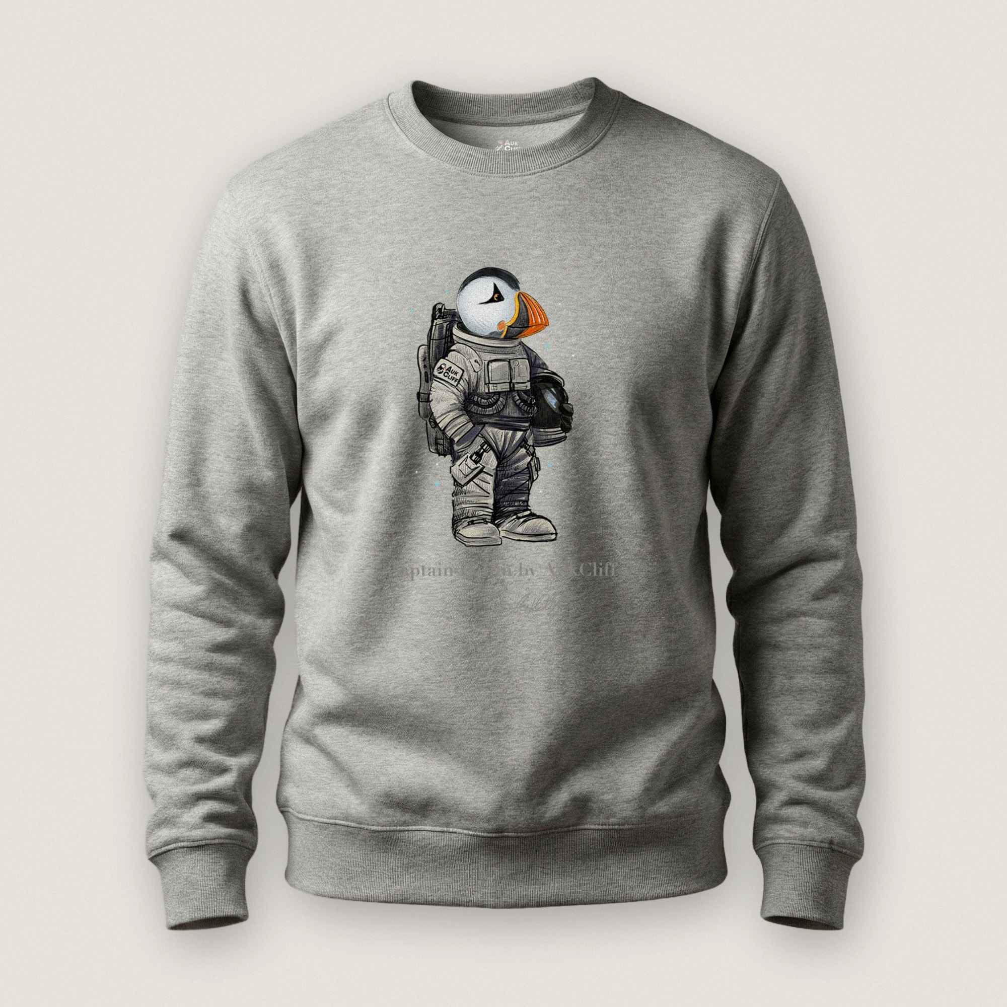 AukCliff Captain Puffin Sweatshirt Carbon Grey / S Captain Puffin™ Astronaut Sweatshirt