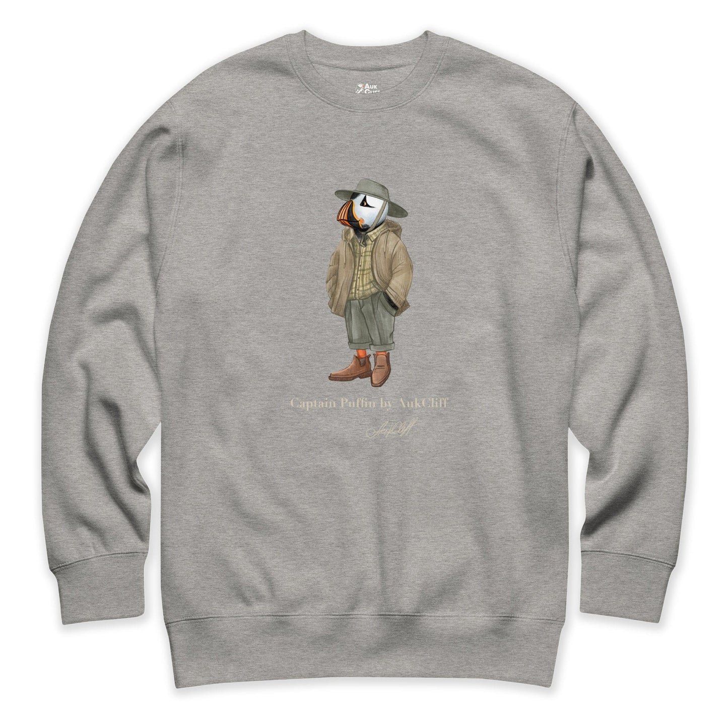 AukCliff® Captain Puffin Sweatshirt Carbon Grey / S Captain Puffin “Australian Bushwalker” Sweatshirt