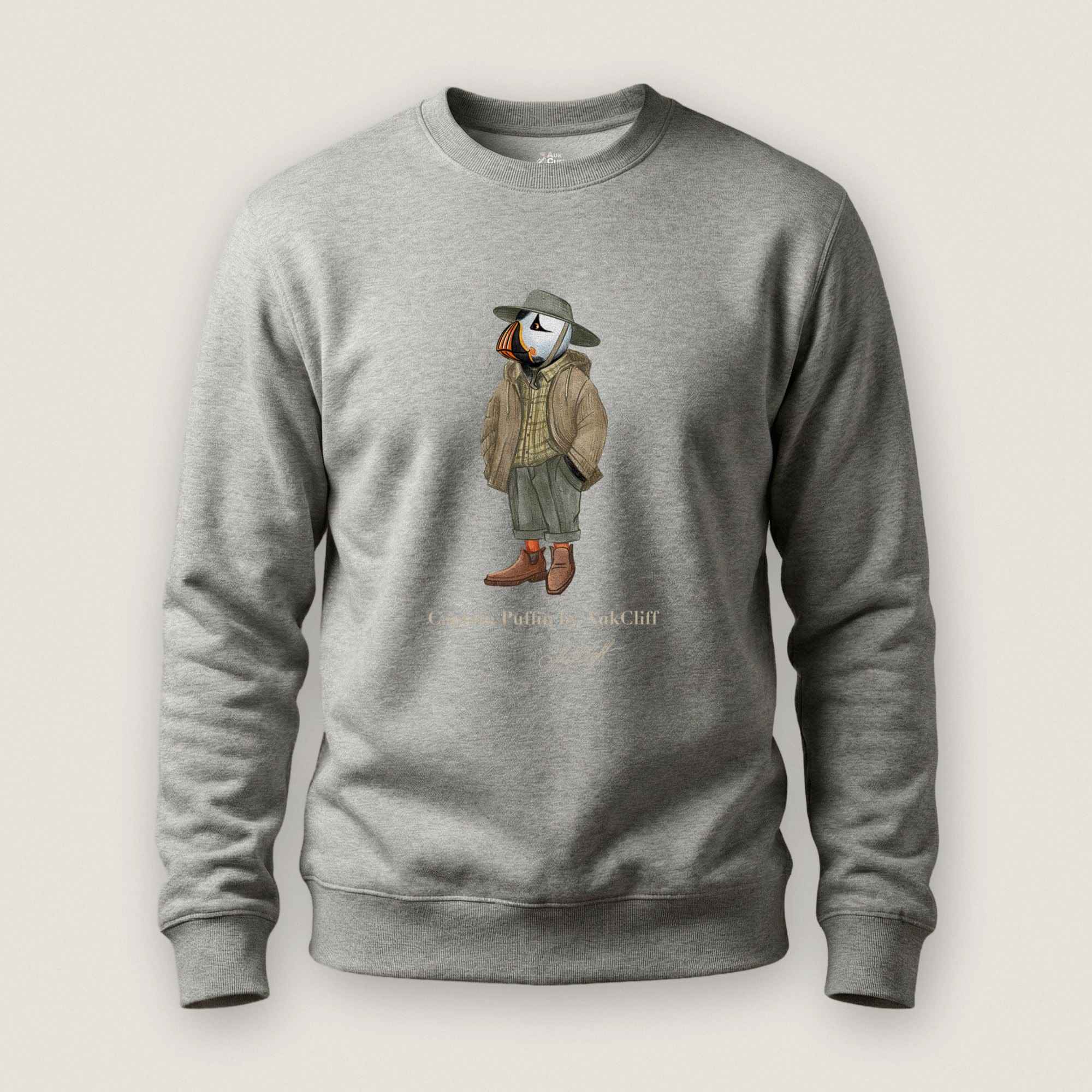 AukCliff® Captain Puffin Sweatshirt Carbon Grey / S Captain Puffin “Australian Bushwalker” Sweatshirt