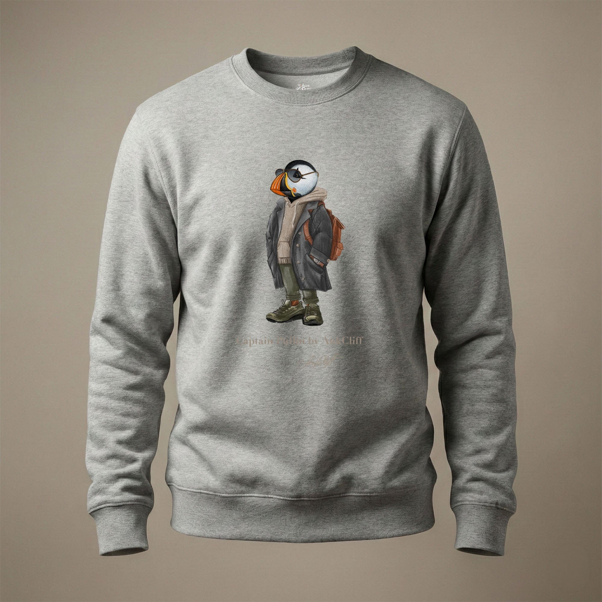 AukCliff® Captain Puffin Sweatshirt Carbon Grey / S Captain Puffin™ “City Explorer” Sweatshirt