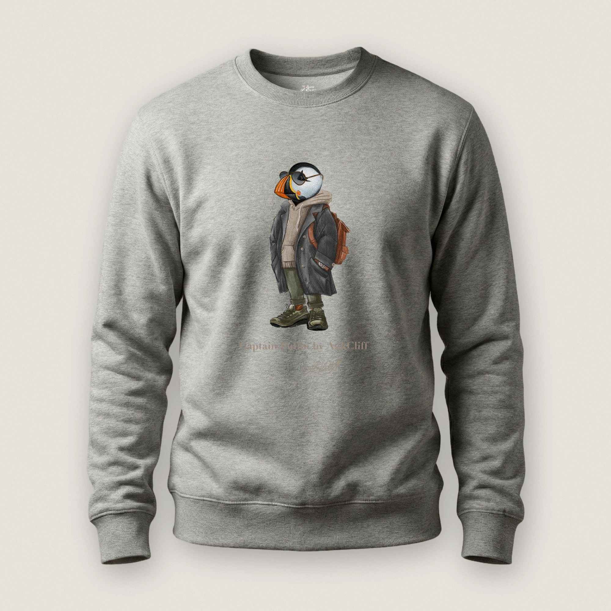 AukCliff® Captain Puffin Sweatshirt Carbon Grey / S Captain Puffin™ “City Explorer” Sweatshirt