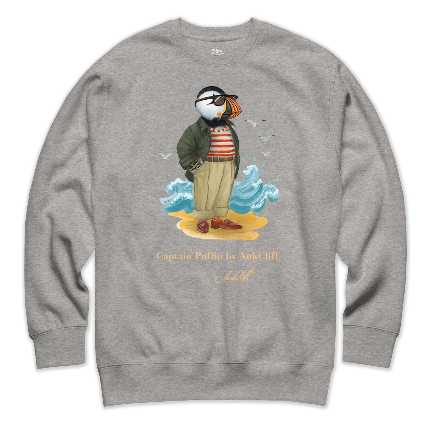 AukCliff Captain Puffin Sweatshirt Carbon Grey / S Captain Puffin™ Coastal Wanderer Sweatshirt