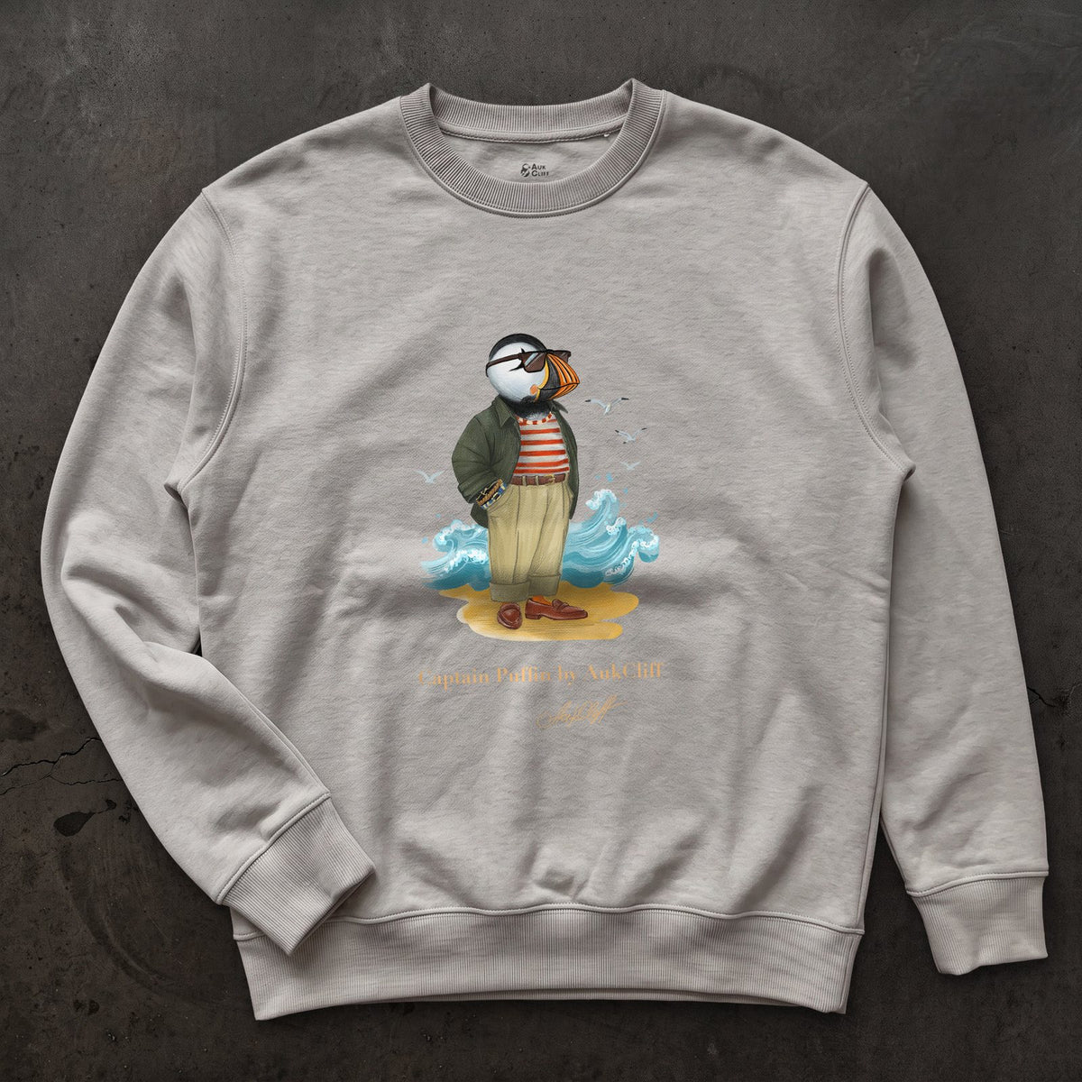 AukCliff Captain Puffin Sweatshirt Carbon Grey / S Captain Puffin™ Coastal Wanderer Sweatshirt