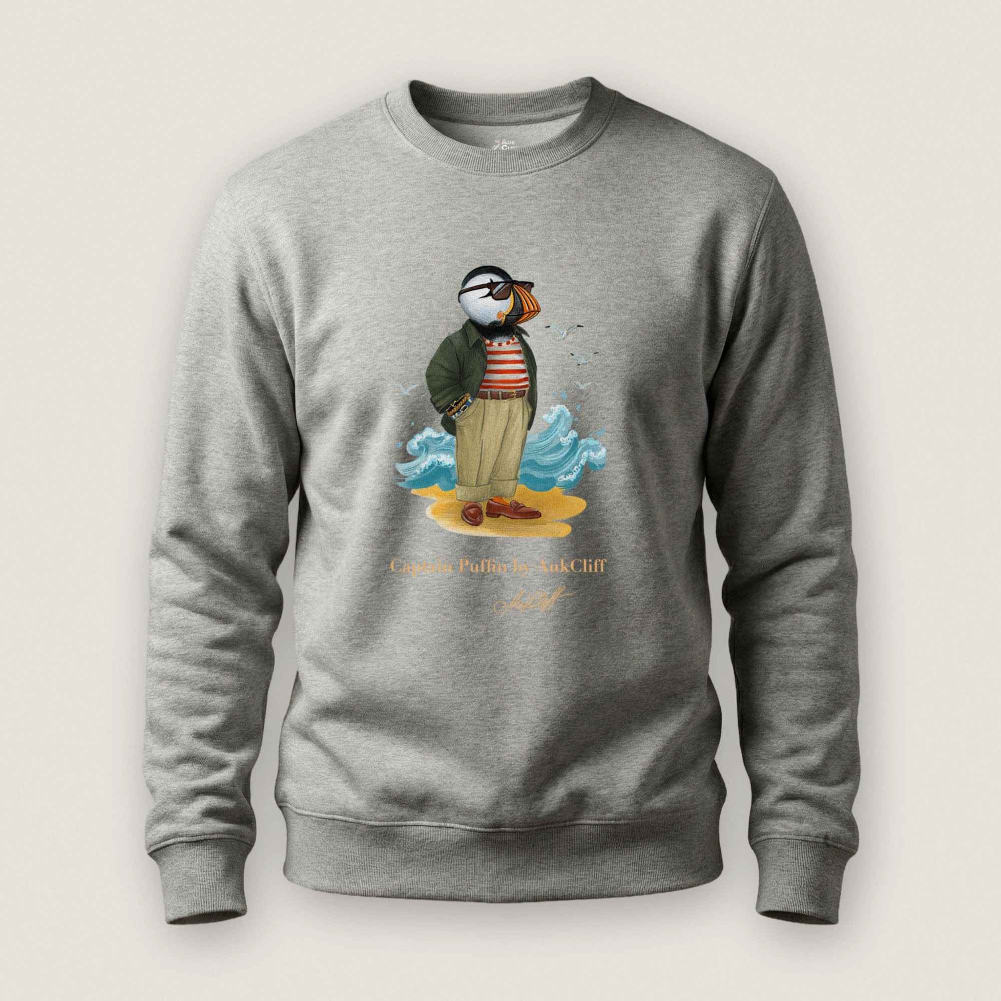 AukCliff Captain Puffin Sweatshirt Carbon Grey / S Captain Puffin™ Coastal Wanderer Sweatshirt