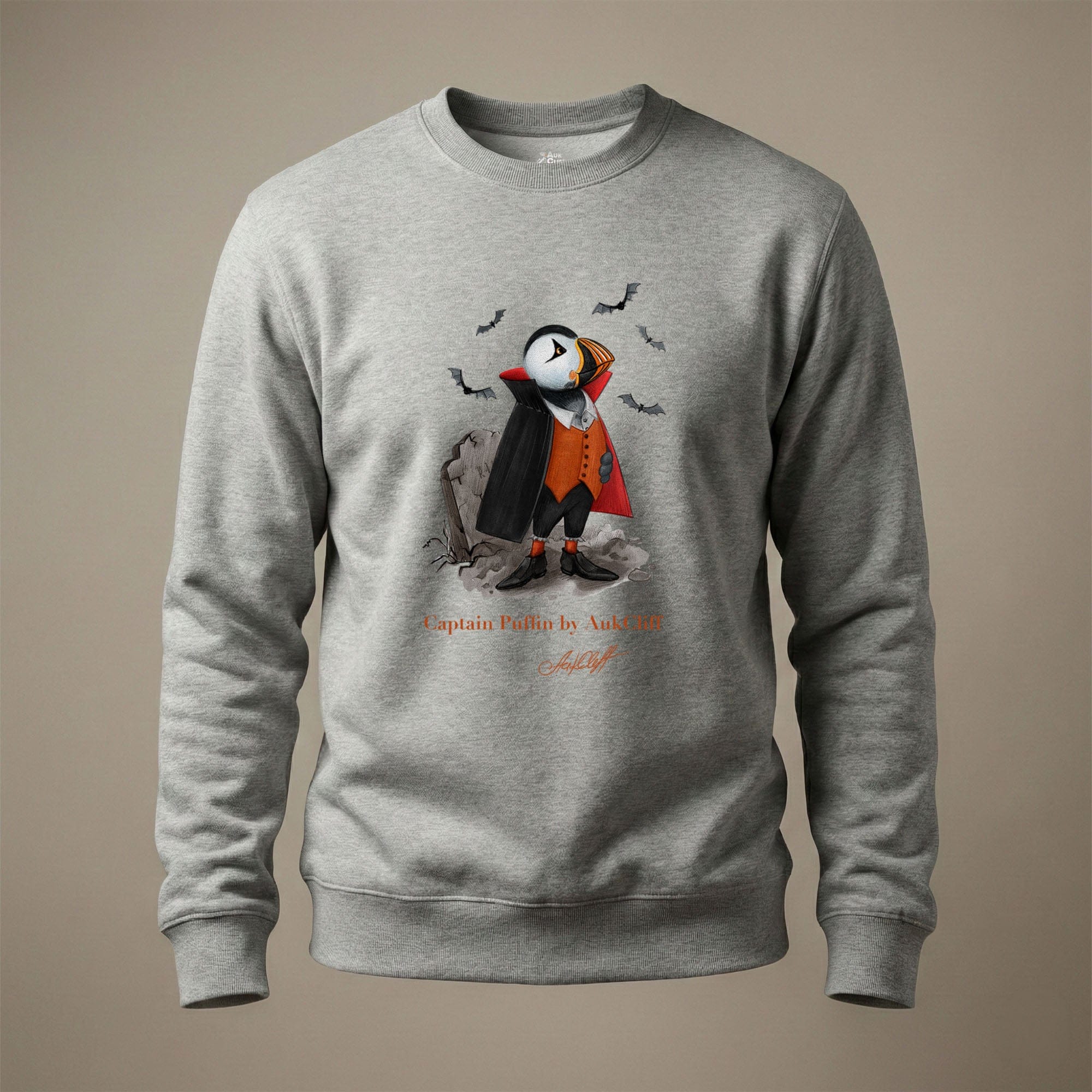 AukCliff Captain Puffin Sweatshirt Carbon Grey / S Captain Puffin™ "Count Dracula" Sweatshirt