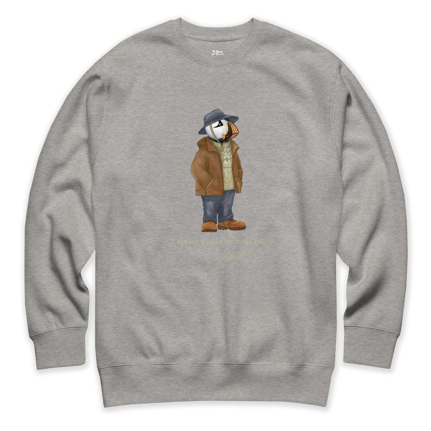 AukCliff® Captain Puffin Sweatshirt Carbon Grey / S Captain Puffin “Dolomites Alpine Rambler” Sweatshirt