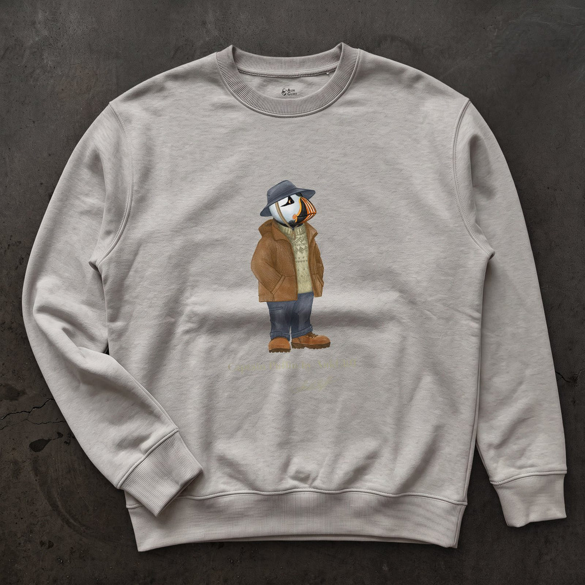 AukCliff® Captain Puffin Sweatshirt Carbon Grey / S Captain Puffin “Dolomites Alpine Rambler” Sweatshirt
