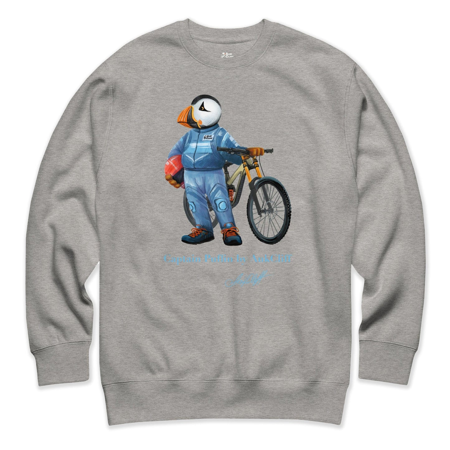 AukCliff Captain Puffin Sweatshirt Carbon Grey / S Captain Puffin™ Downhill Mountain Biker Sweatshirt