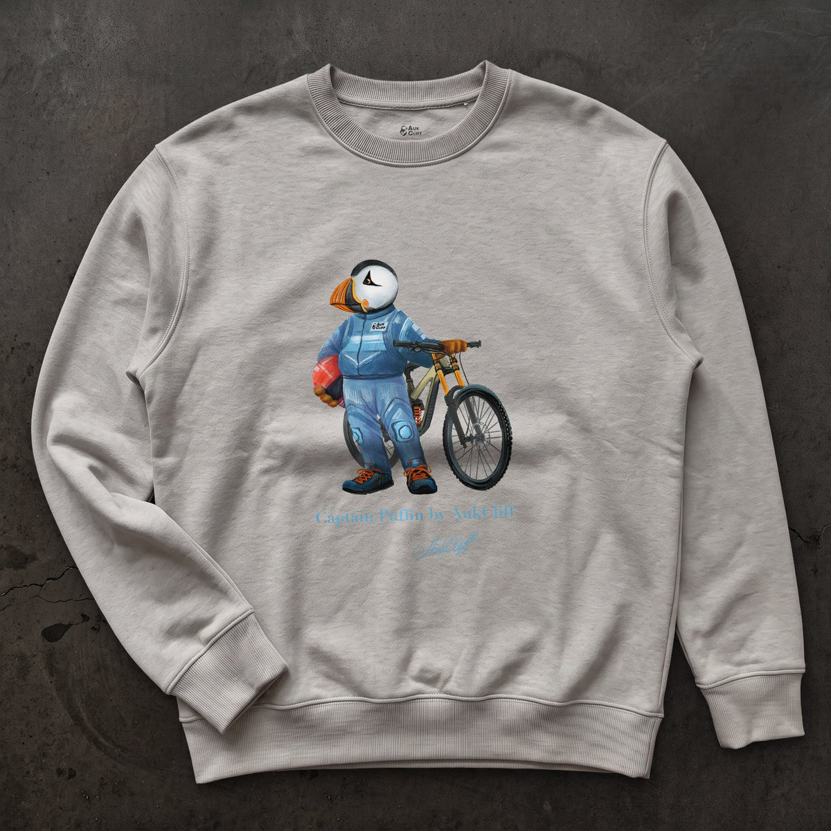 AukCliff Captain Puffin Sweatshirt Carbon Grey / S Captain Puffin™ Downhill Mountain Biker Sweatshirt