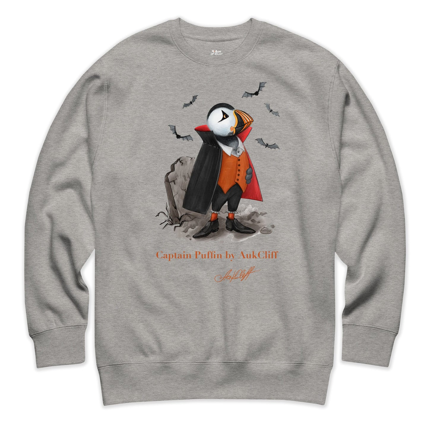 AukCliff Captain Puffin Sweatshirt Carbon Grey / S Captain Puffin™ Dracula Sweatshirt