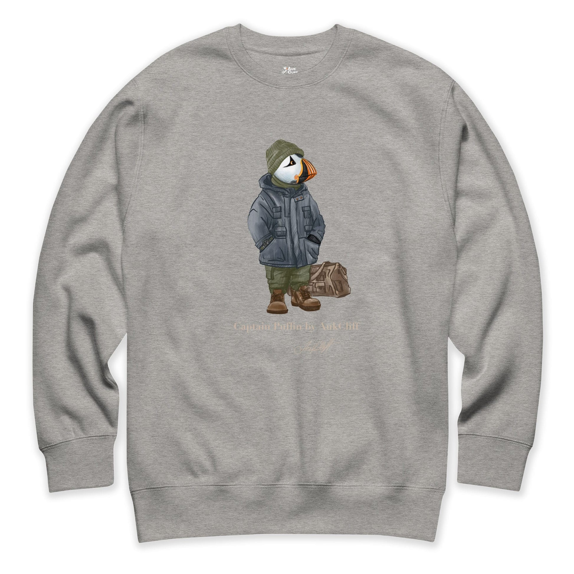 AukCliff® Captain Puffin Sweatshirt Carbon Grey / S Captain Puffin™ “Expedition Scout” Sweatshirt