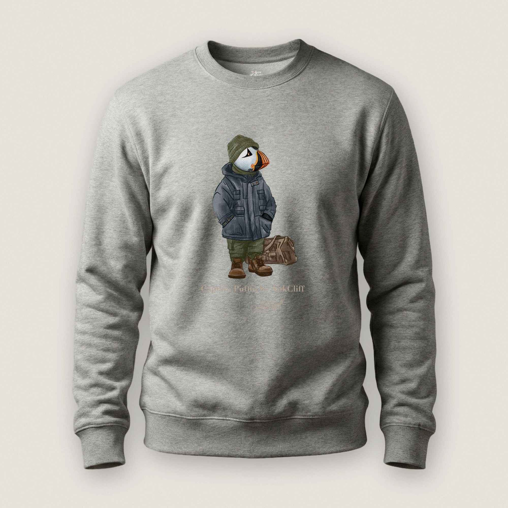 AukCliff® Captain Puffin Sweatshirt Carbon Grey / S Captain Puffin™ “Expedition Scout” Sweatshirt