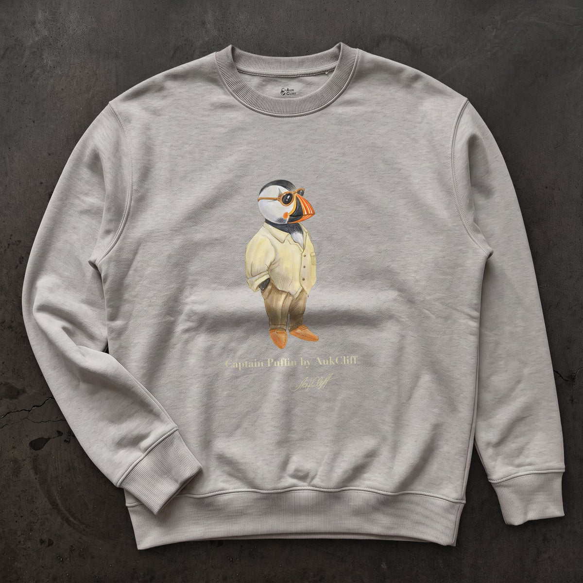 AukCliff Captain Puffin Sweatshirt Carbon Grey / S Captain Puffin™ Fashion Explorer Sweatshirt