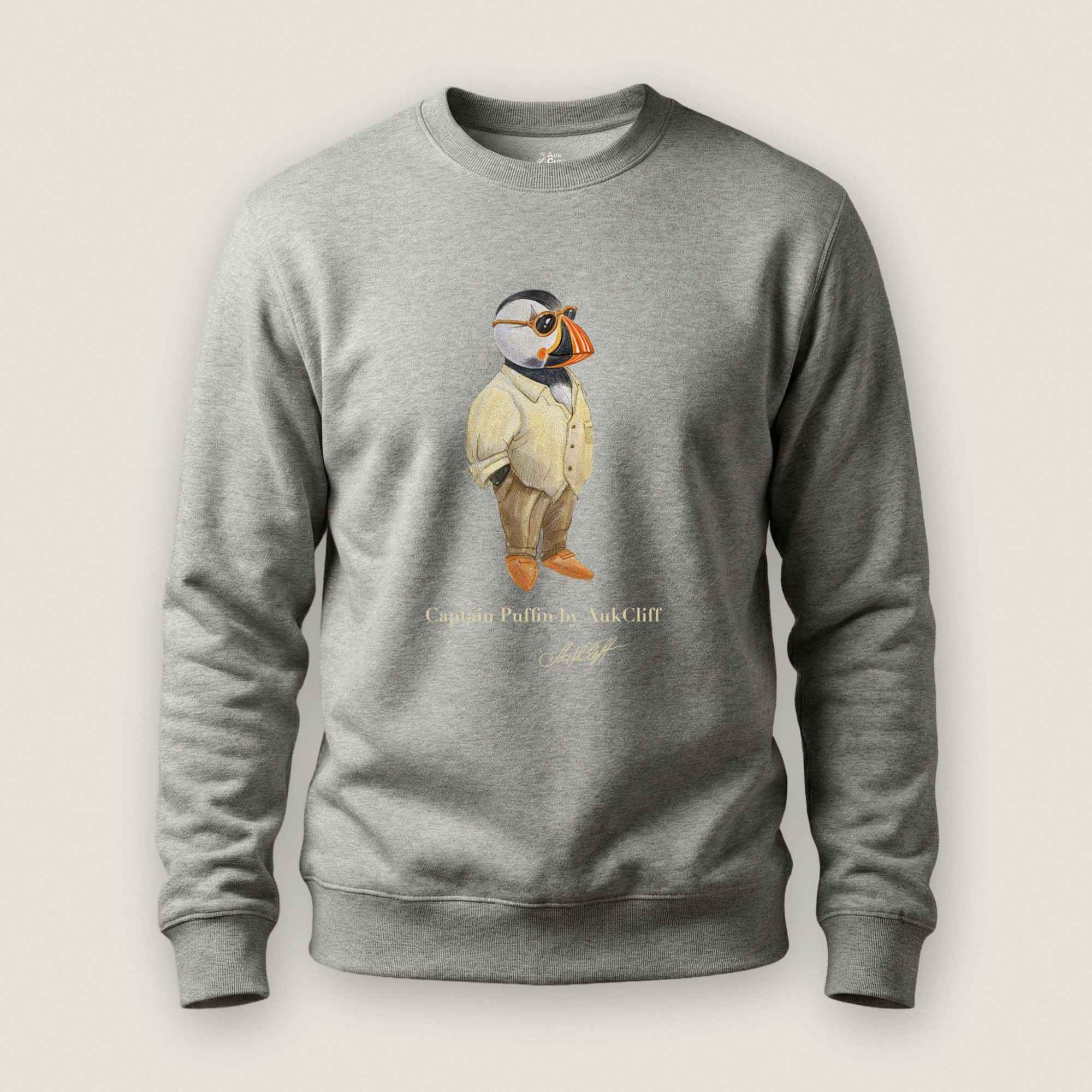 AukCliff Captain Puffin Sweatshirt Carbon Grey / S Captain Puffin™ Fashion Explorer Sweatshirt