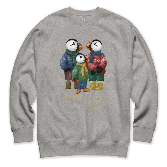 AukCliff Captain Puffin Sweatshirt Carbon Grey / S Captain Puffin™ “Festive Family” Sweatshirt