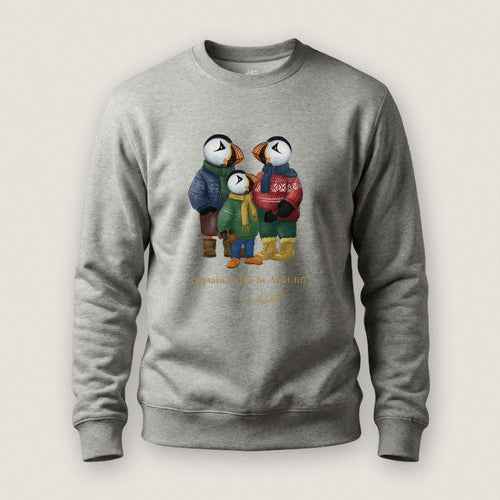 AukCliff Captain Puffin Sweatshirt Carbon Grey / S Captain Puffin™ “Festive Family” Sweatshirt