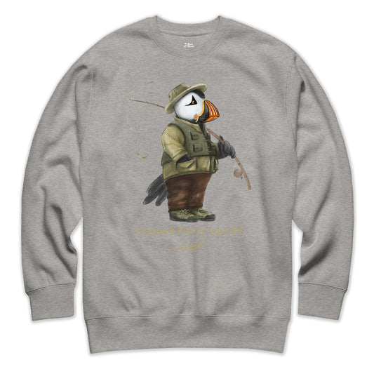 AukCliff Captain Puffin Sweatshirt Carbon Grey / S Captain Puffin™ Fly Fisherman Sweatshirt