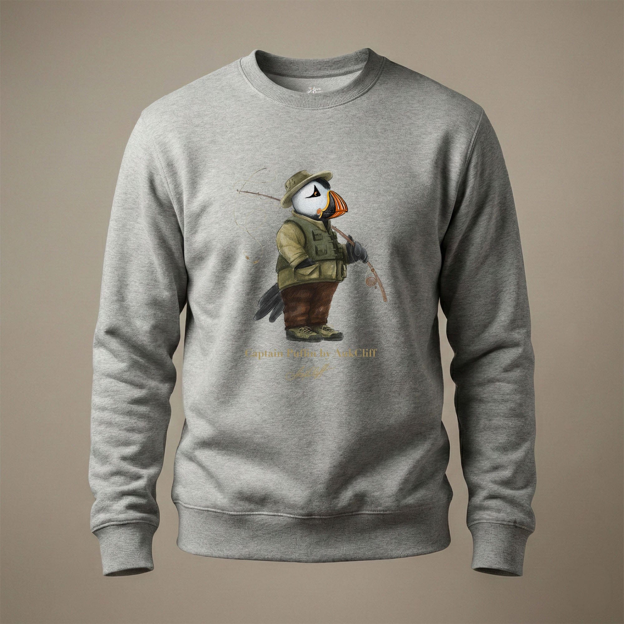 AukCliff Captain Puffin Sweatshirt Carbon Grey / S Captain Puffin™ Fly Fisherman Sweatshirt