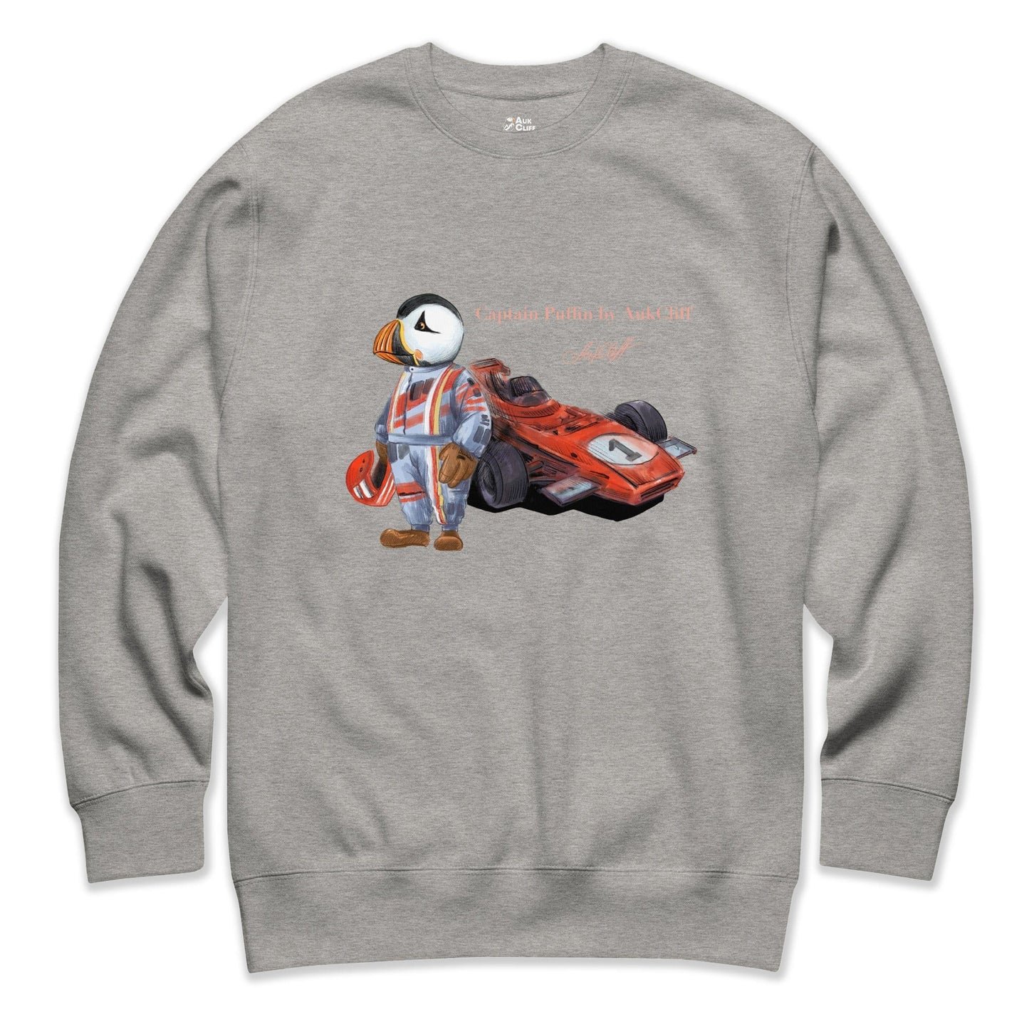 AukCliff Captain Puffin Sweatshirt Carbon Grey / S Captain Puffin™ Formula 1 Driver Sweatshirt