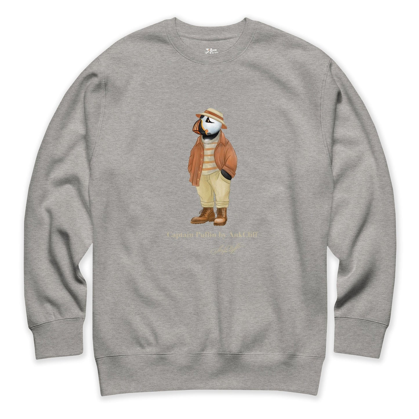 AukCliff® Captain Puffin Sweatshirt Carbon Grey / S Captain Puffin “Iberian Rambler” Sweatshirt