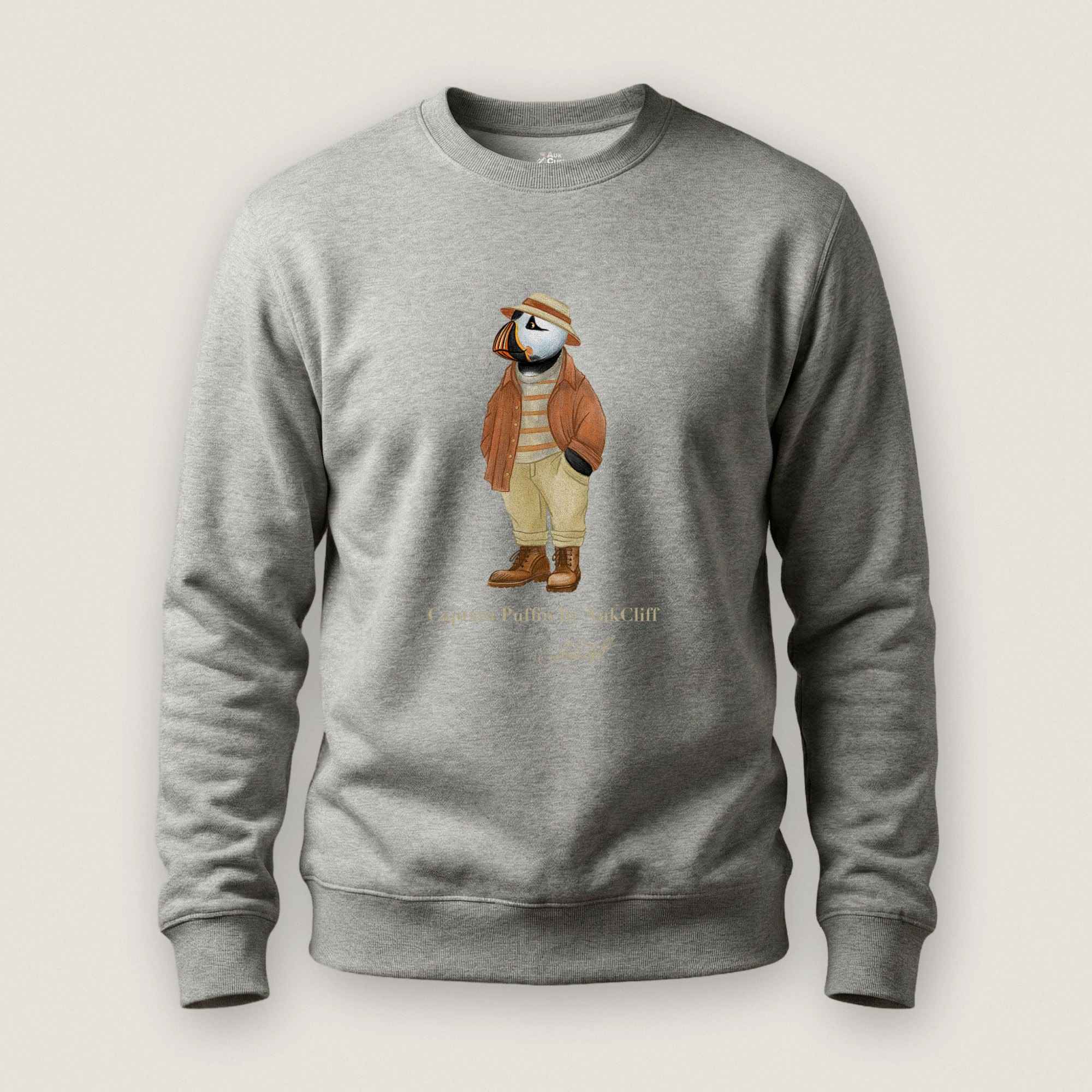 AukCliff® Captain Puffin Sweatshirt Carbon Grey / S Captain Puffin “Iberian Rambler” Sweatshirt