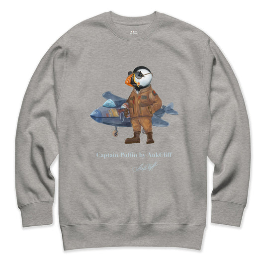 AukCliff Captain Puffin Sweatshirt Carbon Grey / S Captain Puffin™ Jet Pilot Sweatshirt