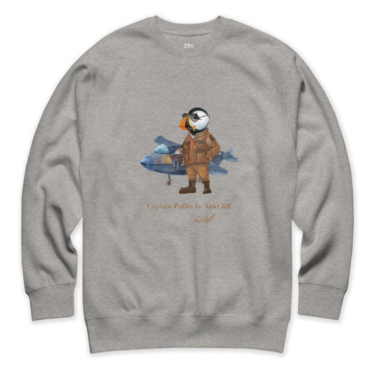 AukCliff Captain Puffin Sweatshirt Carbon Grey / S Captain Puffin™ Jet Pilot Sweatshirt