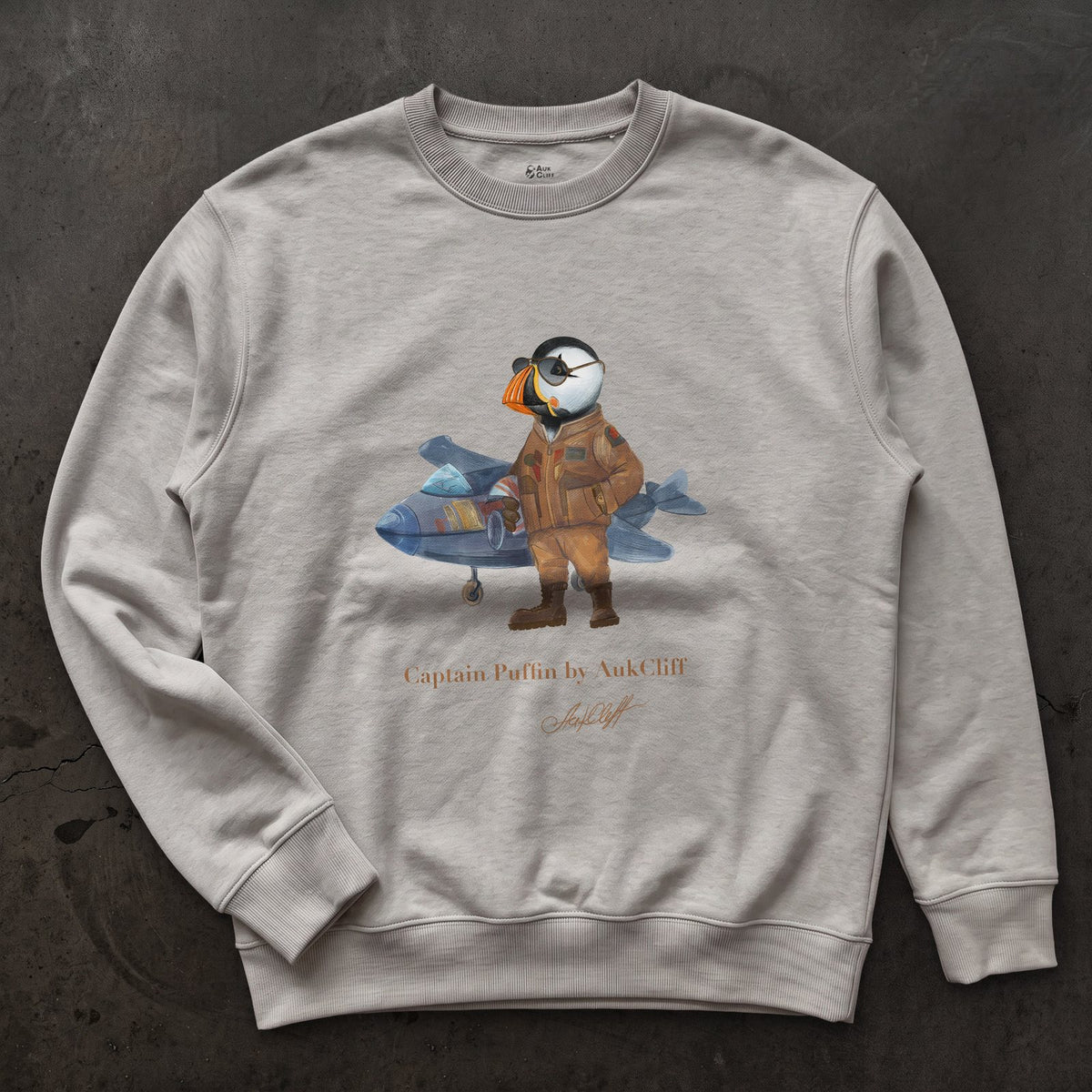 AukCliff Captain Puffin Sweatshirt Carbon Grey / S Captain Puffin™ Jet Pilot Sweatshirt